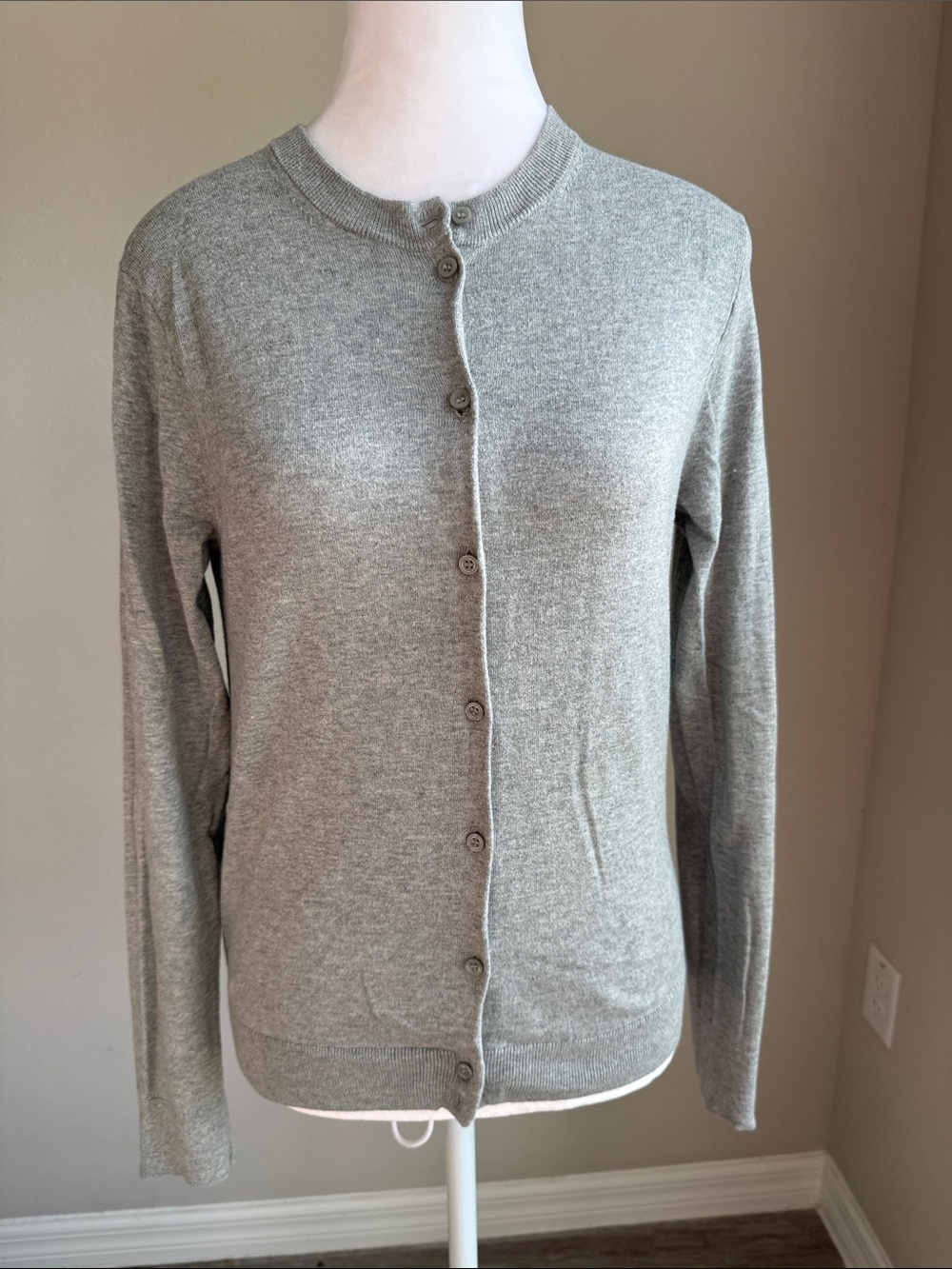 J. Crew women’s gray, button front, cardigan sweater